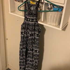 Black and white long one peice romper